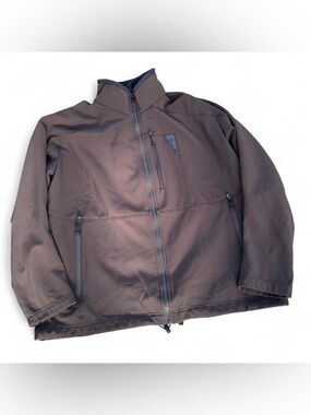 Simms Guide Series Brown Softshell Jacket with Chest Zip Pocket Men’s XL -O15